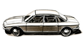 NSU Ro 80 (1967) - Skizze zeigt die Karosserie von der Seite