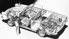 NSU Spider (1963) - Mit Röntgenblick - Durchsichtszeichnung NSU Spider (1963) - Mit Röntgenblick - Durchsichtszeichnung
