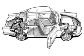 NSU Sport Prinz (1963) - Durchsichtszeichnung