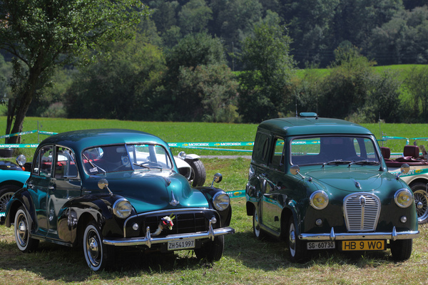 Nachkriegs-Limousinen aus britischer Fertigung von Morris und Austin - British Car Meeting BCM in Mollis 2019