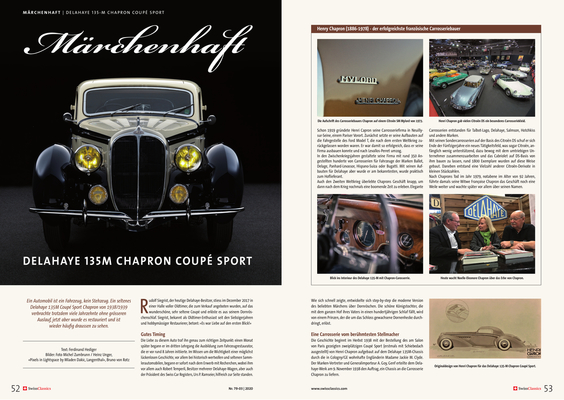 Image: New on newsstands - SwissClassics Revue 79-3 | 2020 - Fairytale - Delahaye 135M Chapron Coupé Sport.