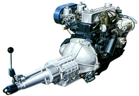 Nissan Silvia CSP 311 (1966) - Vierzylindermotor mit 1600 cm3 - aus dem Verkaufsprospekt