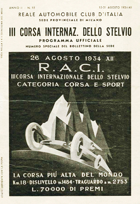 Nochmals martialischer: Plakat zur Corsa dello Stelvio 1934.