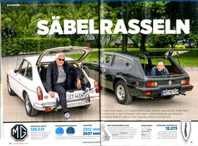 Oldtimer Markt Heft 8/2016 - Duell MG B GT versus Reliant Scimitar GTE Oldtimer Markt Heft 8/2016 - Duell MG B GT versus Reliant Scimitar GTE