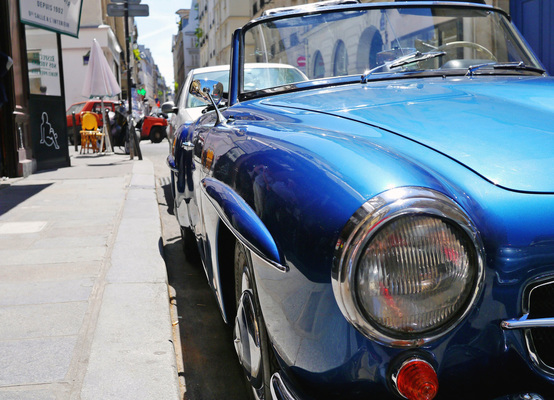 Classic cars on the road