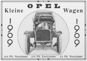 Opel 6/14 PS (1909) - die kleinen Opel gab es mit unterschiedlichen Motoren mit zwei und vier Zylindern
