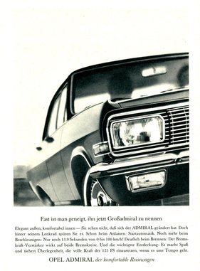 Opel Admiral (1965) - Werbung von 1965