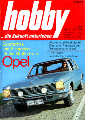Opel Admiral (1969) - auf dem Titelblatt der Zeitschrift 'hobby'