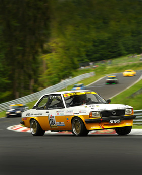 Opel Ascona B (1980) auf der Nordschleife, anlässlich der Nürburgring Classics 2018