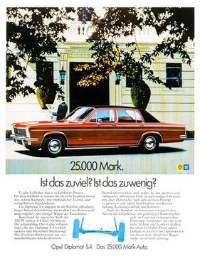 Opel Diplomat B (1969) - Werbung - sind 25'000 DM zuviel?
