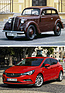 Bild: Opel Kadett (1936) - zusammen mit seinem achtzig Jahre jüngeren Ur-Ur-Enkel Opel Astra