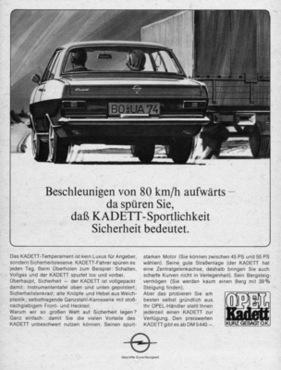 Opel Kadett (1967) - Werbung - Kadett-Sportlichkeit