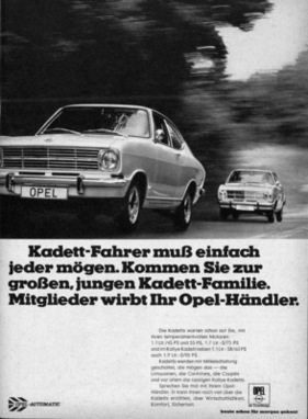 Opel Kadett (1968) - Werbung - Kadett-Fahrer muss man mögen
