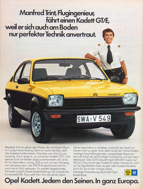 Opel Kadett GT/E (1976) - Werbung - perfekte Technik für den Flugkapitän