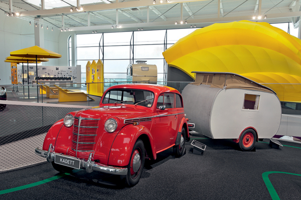 Image: Opel Kadett with Schweikert Little Tramp - Erwin Hymer Museum