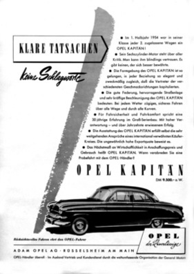 Opel Kapitän (1954) - in der Werbung Opel Kapitän (1954) - in der Werbung