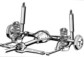Opel Manta (1970) - Hinterachse mit Panhardstab und Längslenkern Opel Manta (1970) - Hinterachse mit Panhardstab und Längslenkern