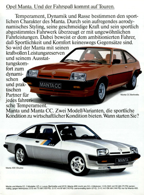 Opel Manta (1981) - Werbung "Und der Fahrspass kommt auf Touren"