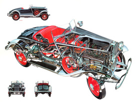 Opel Moonlight Roadster (1932) - mit de, 1,8 Liter grossen Sechszylinder und 32 PS für 110 km/h