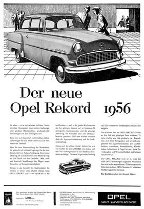 Opel Olympia Rekord (1955) - in der Werbung - der neue Olympia Rekord 1956
