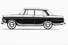 Opel Rekord (1960) - Skizze - eindrucksvolle und grosszügige Gliederung der Seitenlinie
