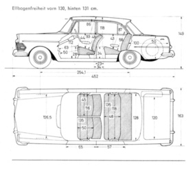 Opel Rekord (1962) - Dimensions