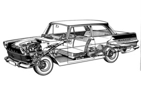 Opel Rekord (1962) - Durchsichtszeichnung Opel Rekord (1962) - Durchsichtszeichnung