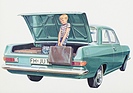 Bild: Opel Rekord (1963) – Verkaufsargument Nummer 1: der riesige Kofferraum