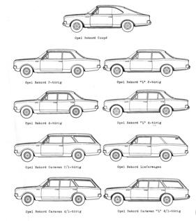 Opel Rekord (1967) - Karosserievarianten
