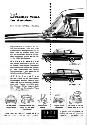 Opel Rekord P1 (1957) - Werbung für den beliebten Wagen - Frischer Wind im Autobau