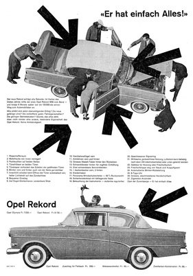 Opel Rekord P1 (1958) - Werbung für den beliebten Wagen - Er hat einfach alles