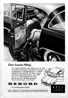 Opel Rekord P1 (1959) - Werbung für den beliebten Wagen - Der beste Weg