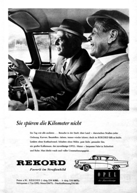 Opel Rekord P1 (1959) - Werbung für den beliebten Wagen - Sie spüren die Kilometer nicht