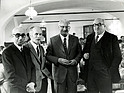 Orazio Satta Puliga, Giuseppe Busso, Giuseppe Luraghi (Generaldirektor Alfa Romeo), Carlo Chiti (Autodelta) (von links)