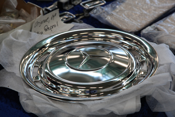 Original nicht reproduziert ist dieser Raddeckel für Mercedes-Benz - Classic Expo Salzburg 2019