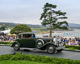 Image: Packard 845 Deluxe Eight Dietrich Sport Sedan (1931) – Class Winner in the Closed US Classics category – red hexagonal hubcaps as a trademark – 2026 Pebble Beach Concours d'Elegance