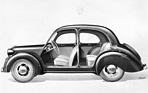 Panhard Dyna (1945) - Schnittzeichnung - geräumiges Interieur