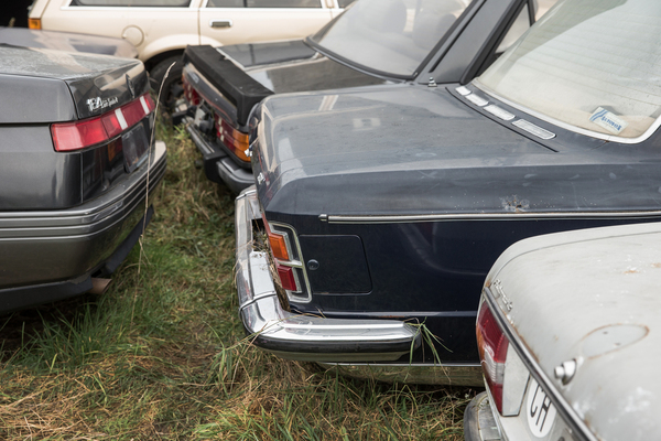 Park- oder Schrottplatz Kirchberg 2024 - Fiat 130 und Alfa Romeo 164