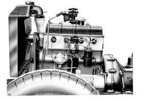 Peugeot 202 (1938) - Blick auf den Motor - aus der Bedienungsanleitung
