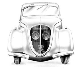 Peugeot 202 (1938) - Vorderansicht - aus der Bedienungsanleitung