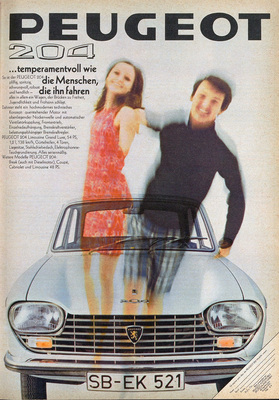 Peugeot 204 (1969) - in der Werbung - temperamentvoll wie die Menschen, die ihn fahren