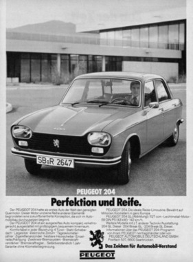 Peugeot 204 (1976) - in der Werbung - Perfektion und Reife