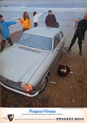 Peugeot 204 Coupé (1968) - in der Werbung - Peugeot-Niveau
