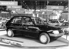 Peugeot 205 GT (1983) - der neue kompakte Fünfplätzer ist zu Preisen ab 10'995 Franken erhältlich - am Genfer Automobilsalon von 1983