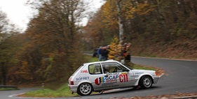 Peugeot 205 GTI - Vorfeldfahrzeug an der ADAC Rallye Köln-Ahrweiler 2012 mit Rainer Schlich (Startnummer C11) (1987)
