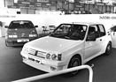 Peugeot 205 GTI bubble car (1985) - noch als Prototyp gezeigt - dahinter ein Honda CRX - Genfer Automobilsalon 1985