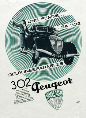 Peugeot 302 (1936) - beautifully demonstrates the pursuit of a streamlined form.