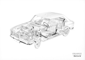 Peugeot 304 Coupé (1970) – Durchsichtszeichnung