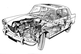 Peugeot 404 (1960) - Durchsichtszeichnung