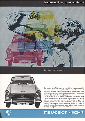 Peugeot 404 - Werbung im Automobil-Revue-Katalog des Jahres 1961